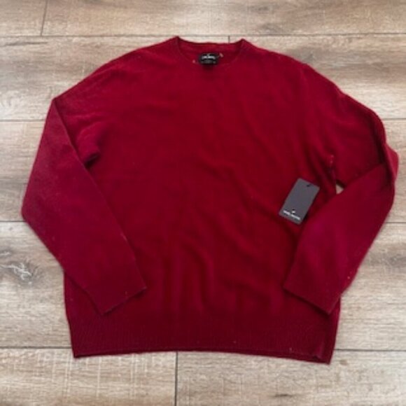 NEW Daniel Hechter Cashmere Burgundy Crew Neck Sweater Mens Size Large NWT - Picture 4 of 11